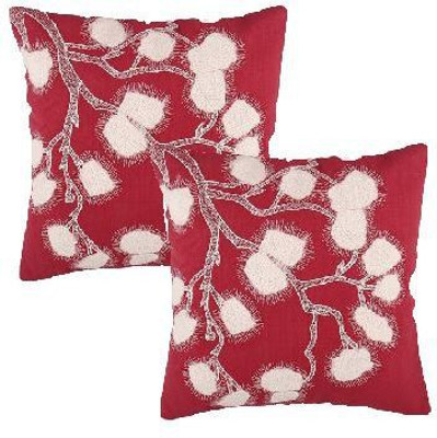 

Nikunj Embroidered Cushions Cover(Pack of 2, 40 cm, Pink, White)