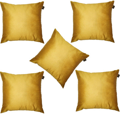

Lushomes Plain Cushions Cover(Pack of 5, 40 cm*40 cm, Gold)