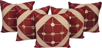 

Shine Villa Abstract Cushions Cover(Pack of 5, 40 cm*40 cm, Maroon, Beige), Beige;maroon