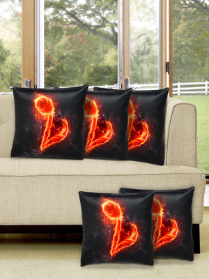 

Alina Decor Printed Cushions Cover(Pack of 5, 40.64 cm, Black)