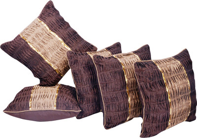 

Shine Villa Striped Cushions Cover(Pack of 5, 40 cm*40 cm, Brown)