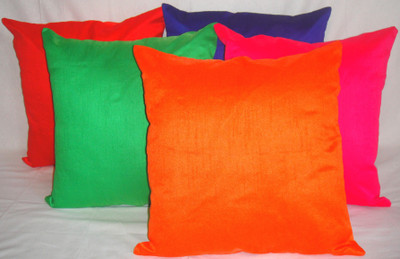 

ASC Plain Cushions Cover(Pack of 5, 46.50 cm*46.50 cm, Pink, Red, Blue, Orange, Green), Blue;green;orange;pink;red