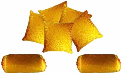 Belive-Me Floral Cushions & Bolsters Cover(Pack of 7, 40 cm*40 cm, Yellow)