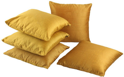 

First Row Plain Cushions & Pillows Cover(Pack of 5, 40 cm*40 cm, Yellow)