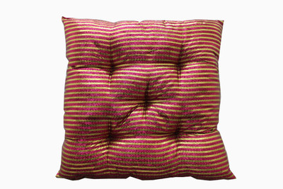 

Adishma Striped Cushions Cover(40 cm*40 cm, Gold, Pink)