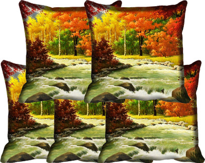 

IndiWeaves Printed Cushions Cover(Pack of 5, 40 cm*40 cm, Multicolor)