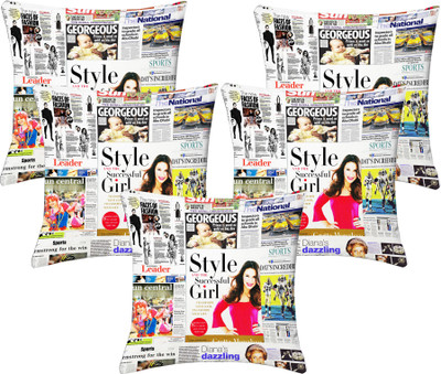 

Lushomes Printed Cushions Cover(Pack of 5, 30 cm, Multicolor)