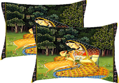 Sleep Nature's Printed Pillows Cover(Pack of 2, 68.58 cm*45.72 cm, Multicolor)