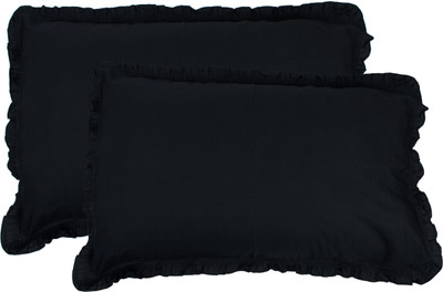 

Shraddha Collections Solid Pillows Cover(Pack of 2, 40.65 cm*61 cm, Black)