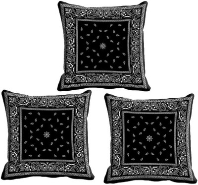 

IndiWeaves Printed Cushions Cover(Pack of 3, 30 cm*30 cm, Black, White)