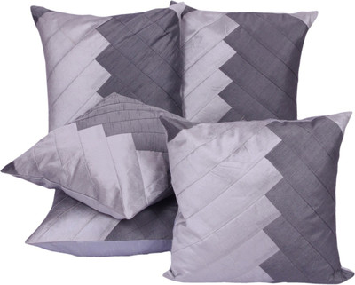 

Shine Villa Striped Cushions Cover(Pack of 5, 40 cm*40 cm, Silver)