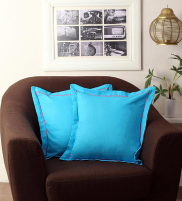 

First Row Plain Cushions Cover(Pack of 2, 40 cm*40 cm, Light Blue)