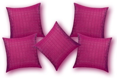 

Nikunj Checkered Cushions Cover(Pack of 5, 40 cm*40 cm, Purple)