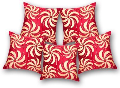 

Nikunj Floral Cushions Cover(Pack of 5, 40 cm*40 cm, Red, Beige), Beige;red