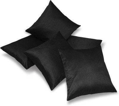 ZIKRAK EXIM Solid Cushions Cover(Pack of 5, 40 cm*40 cm, Black)