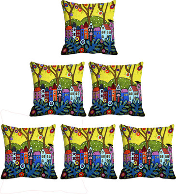 

IndiWeaves Printed Cushions Cover(Pack of 6, 30 cm*30 cm, Multicolor)