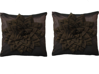 

HOME SHINE Floral Cushions Cover(Pack of 2, 40 cm*40 cm, Brown)