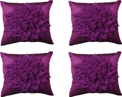 

HOME SHINE Floral Cushions Cover(Pack of 4, 40 cm*40 cm, Purple)