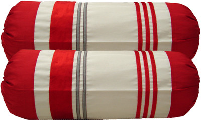 

Home Shine Striped Bolsters Cover(Pack of 2, 80 cm*80 cm, Red)