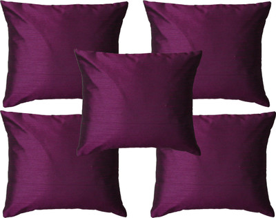 

HOME SHINE Plain Cushions Cover(Pack of 5, 40 cm*40 cm, Purple)