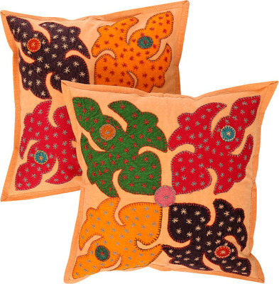 

Rajrang Embroidered Cushions Cover(Pack of 2, 40 cm*40 cm, Peach)
