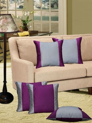 17% OFF on Dekor World Solid Cushions Cover(Pack of 5, 40 cm*40 cm, Purple, Silver) 17% OFF on Dekor World Solid Cushions Cover(Pack of 5, 40 cm*40 cm, Purple, Silver)