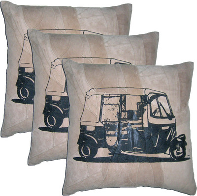 

ChicAntique Printed Cushions Cover(Pack of 3, 40 cm*40 cm, Beige)