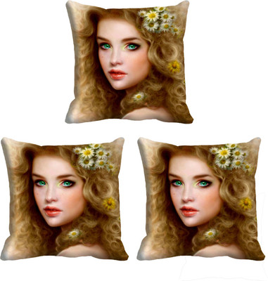 

IndiWeaves Printed Cushions Cover(Pack of 3, 12 cm*12 cm, White)