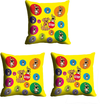 IndiWeaves Printed Cushions Cover(Pack of 3, 12 cm*12 cm, Gold)