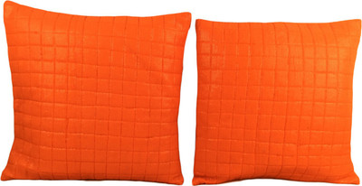 

Minky's Decor Self Design Cushions Cover(Pack of 2, 40 cm*40 cm, Orange)