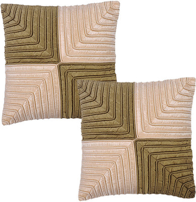 

Rajrang Striped Cushions Cover(Pack of 2, 40 cm*40 cm, Brown, Green)
