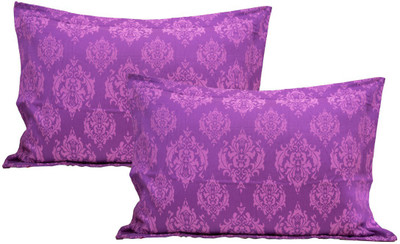 

Elan Damask Pillows Cover(Pack of 2, 45 cm*70 cm, Purple)