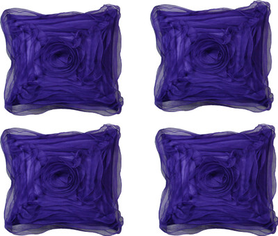 

HOME SHINE Floral Cushions Cover(Pack of 4, 40 cm*40 cm, Purple)