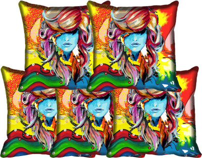 

IndiWeaves Printed Cushions Cover(Pack of 5, 30 cm*30 cm, Multicolor)