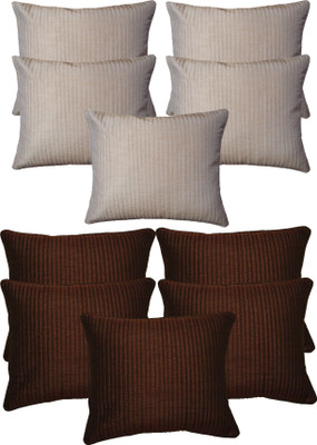 

HOME SHINE Striped Cushions Cover(Pack of 10, 40 cm*40 cm, Multicolor)