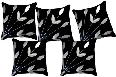

BELIVE-ME Floral Cushions Cover(Pack of 5, 40 cm*40 cm, Black)