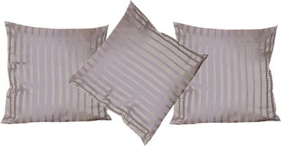 Maba Striped Cushions Cover(Pack of 3, 43 cm*43 cm, Purple)