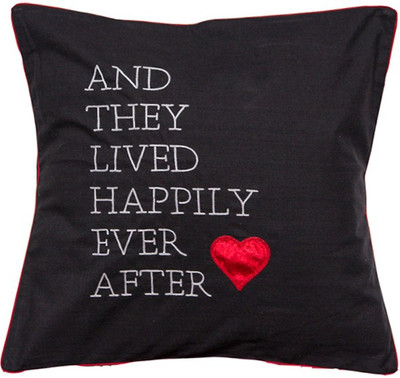 

Band Box Embroidered Cushions Cover(40 cm*40 cm, Black)