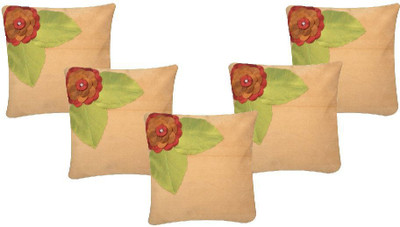 

Nikunj Embroidered Cushions Cover(Pack of 5, 40 cm, Beige)