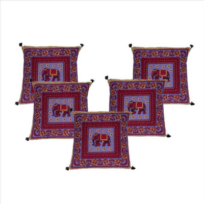 

First Row Embroidered Cushions Cover(Pack of 5, 40 cm, Multicolor)