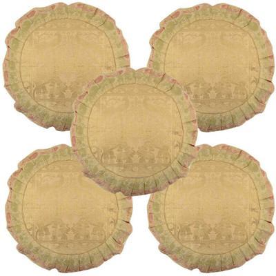 

Shilpbazaar Printed Cushions Cover(Pack of 5, 43 cm*43 cm, Gold)