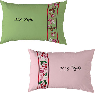 Right Printed Pillows Cover(Pack of 2, 67 cm*42 cm, Multicolor)