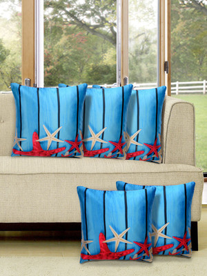 

Alina Decor Printed Cushions Cover(Pack of 5, 40.64 cm, Blue)