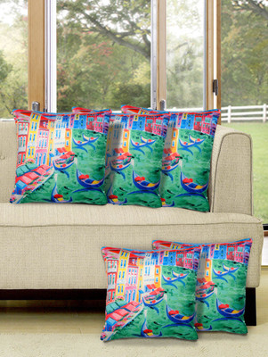 

Alina Decor Printed Cushions Cover(Pack of 5, 40 cm, Green)