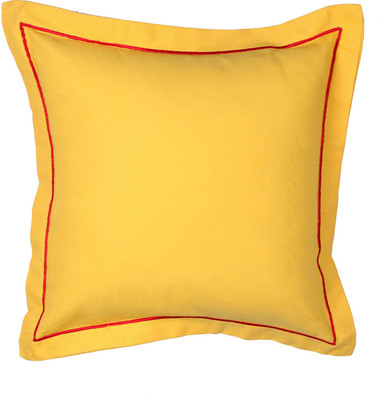

First Row Plain Cushions & Pillows Cover(Pack of 2, 40 cm*40 cm, Yellow)