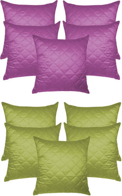 53% OFF on ZIKRAK EXIM Floral Cushions Cover(Pack of 10, 30 cm*30 cm, Purple, Green)