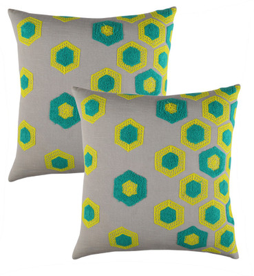 

Rajrang Geometric Cushions Cover(Pack of 2, 46 cm*46 cm, Grey)