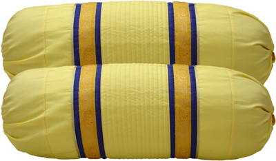 

Home Shine Striped Bolsters Cover(Pack of 2, 80 cm*80 cm, Yellow)