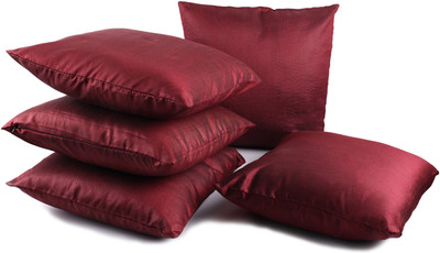 

First Row Plain Cushions Cover(Pack of 5, 40 cm*40 cm, Maroon)