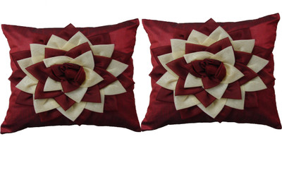 

HOME SHINE Floral Cushions Cover(Pack of 2, 40 cm*40 cm, Maroon)